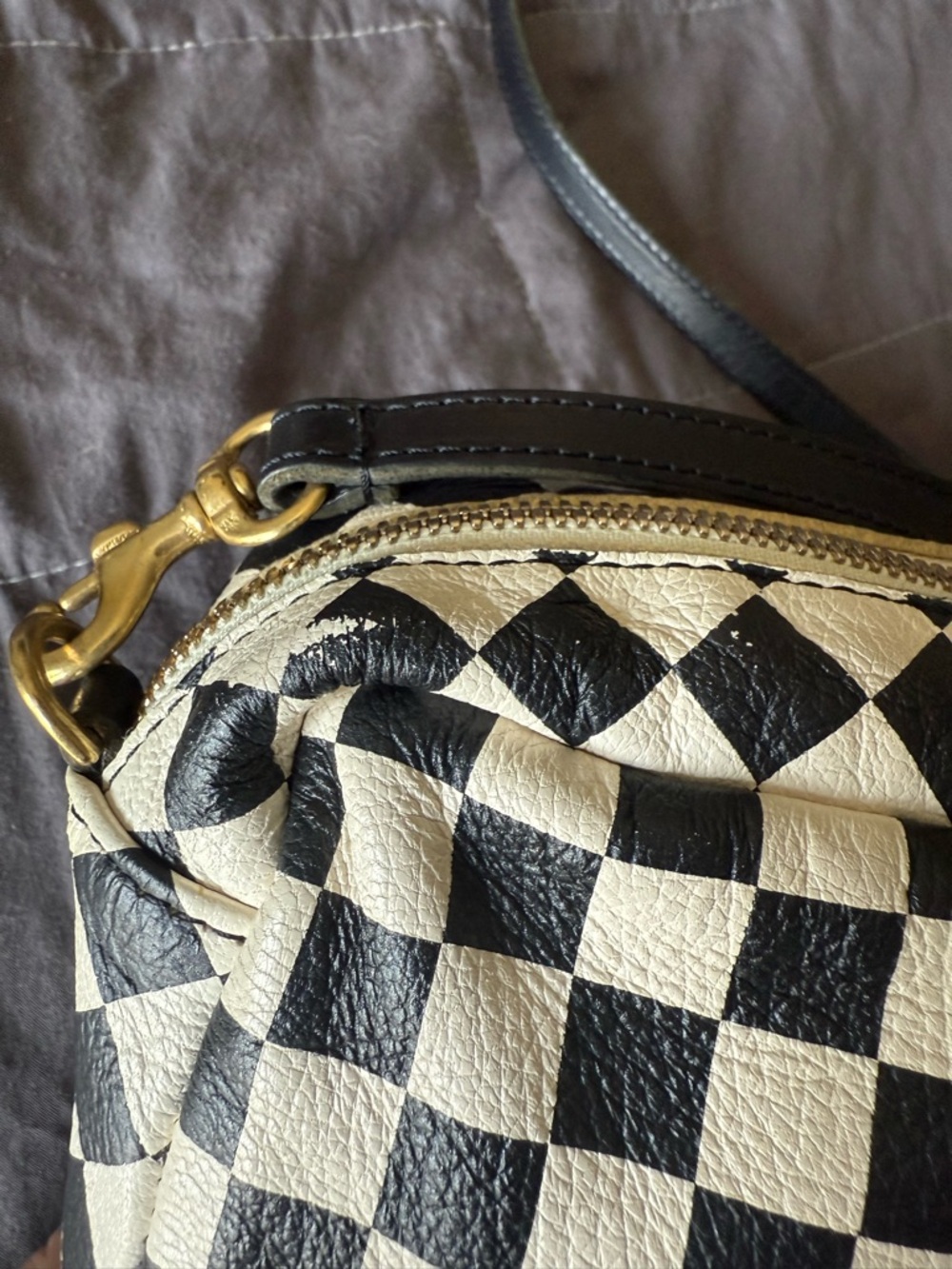 Clare V Black and White Checkered mini Bag - Picture 4 of 6